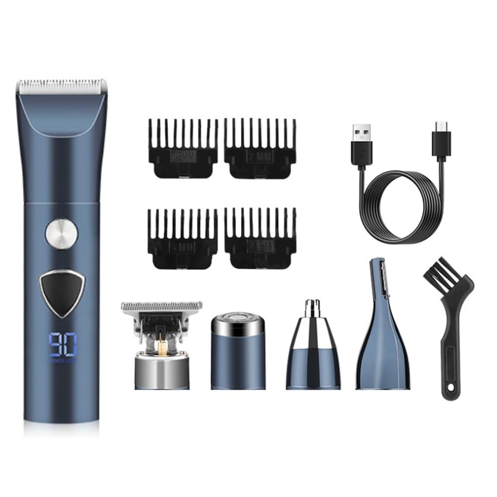 Beard Trimmer for Men Electric Hair Clipper Cordless Mens Grooming 5 in 1 Kit Hair Trimmer & Mustache Trimmer & Nose Easy Install Easy to Use