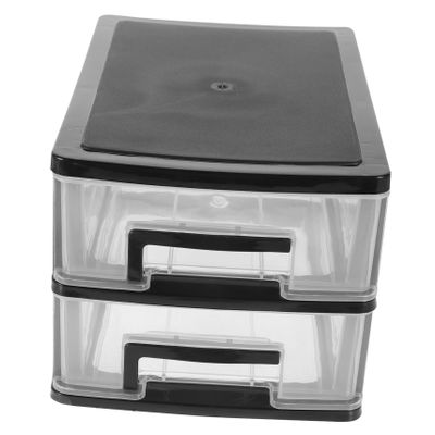 ARTSEWPLY Layers Transparent Drawer Type Storage Box Plastic Mini Sundries Holder for Cosmetics Desktop Organizer Black Transparent Stackable Design for Tidy Storage