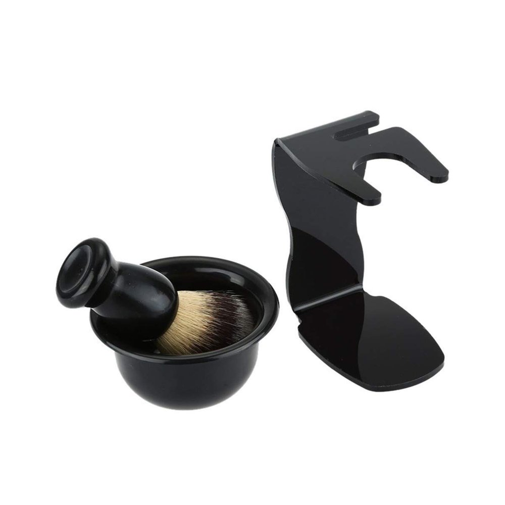 PACKOVE Nylon Shaving Tool Set Acrylic Brush Stand and Soap Bowl for Men and Grooming Accessories Shaving Kit for Smooth Facial Cleanse