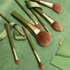 TEOYETTSF 8 Green Sparkling Soft Hair Makeup Brush Set Solid Wood Brush Rod Makeup Tool view 4