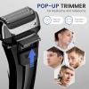 PRITECH Foil Shaver for Men, Electric Razor with Tight Foil Technology, Skin-Friendly Design, Easy Blade Replacement, Cordless Rechargeable with Pop-Up Trimmer, LED Display,Waterproof view 3