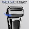 PRITECH Foil Shaver for Men, Electric Razor with Tight Foil Technology, Skin-Friendly Design, Easy Blade Replacement, Cordless Rechargeable with Pop-Up Trimmer, LED Display,Waterproof view 4