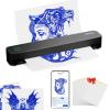 2026 New Tattoo Stencil Printer Machine for Tattoo Artists&Beginners,with 10 pcs Tattoo Transfer Paper and Folded Paper,Compatible with Phone/Pc,Thermal Portable Inkless Wireless Printer (Cool Black) view 1
