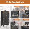 CheriMuMu Rolling Lockable Makeup Train Case, Hairdressing Travel Case with Wheels, 4in1 Cosmetic Trolley Organizer for Hairstylist Artist, Nail Salon, Beauty Store view 2