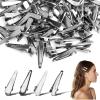 100pcs 1.18 Inch Small Alligator Hair Clips, Silver Metal Iron Alligator Hair Clips For Hair Styling, Flat Top Single Prong Hairpins/Crocodile Bow Clips For Bow Making, Metal Hairclip view 1