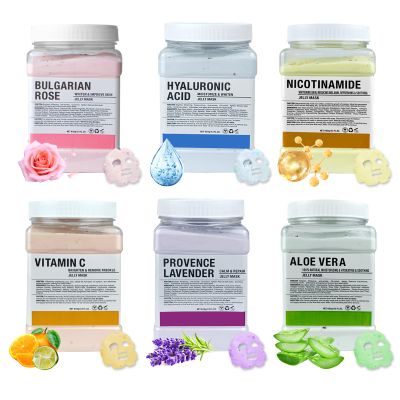 Angeland Jelly Mask for Facials Professional, Hydrating & Moisturizing Peel-Off Natural Gel Face Mask SkinCare, Professional Spa Use Jelly Face Masks, Deep Hydration & Glow 23 Fl Oz (6 Jar)
