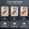 Heated Shower Mirror Fogless for Shaving, 3 Colors Stepless Dimmable Lights Fogless Mirror for Shower, Rechargeable Anti Fog Shaving Mirror with Razor Holder for Men, Light Memory Function, Gray view 3