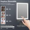 Heated Shower Mirror Fogless for Shaving, 3 Colors Stepless Dimmable Lights Fogless Mirror for Shower, Rechargeable Anti Fog Shaving Mirror with Razor Holder for Men, Light Memory Function, Gray view 4