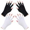 YUXIANLB UV Protection Gloves for Gel Nails, Halloween Fingerless Gloves, 3 Pairs Compression Glove for Gel Manicures, Nail Supplies, Stretchy Breathable Fabric for Nail Techs, DIY Salon Use view 1