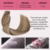 Youngsmile Piano Ponytail Extension Human Hair 65g 16inch,Color #4P27 Chocolate Brown Highlighted with Caramel Blonde Ponytail Hair Extensions Hair Pieces, 14Inch 65 Gram (PT#4P27-16Inch) view 3