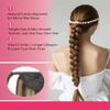Youngsmile Piano Ponytail Extension Human Hair 65g 16inch,Color #4P27 Chocolate Brown Highlighted with Caramel Blonde Ponytail Hair Extensions Hair Pieces, 14Inch 65 Gram (PT#4P27-16Inch) view 4