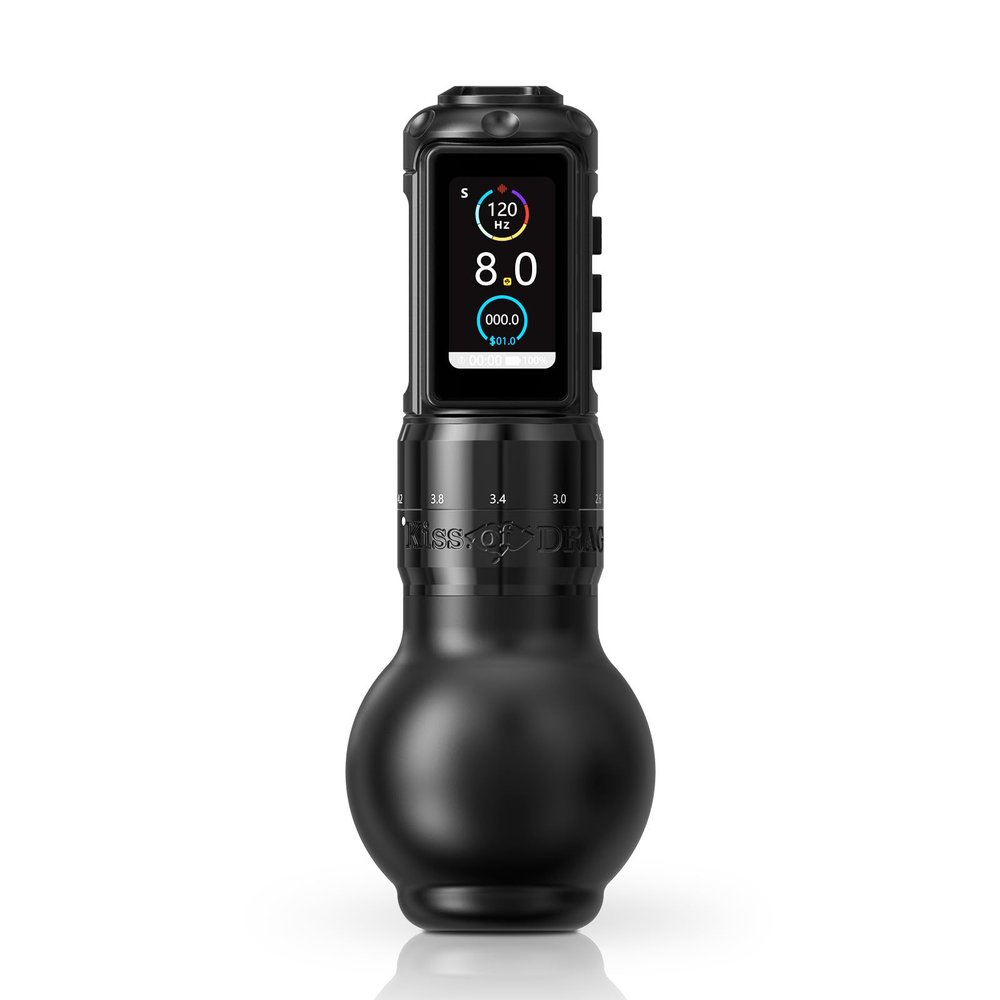 Ambition Traveler T2 Wireless Tattoo Machine with 6 Strokes Length 2.2mm-4.2mm Rotary Tattoo Gun Cartridge Pen with 2000mAh Wireless Tattoo Gun Brushless Motor Equipment for Tattoo Artists