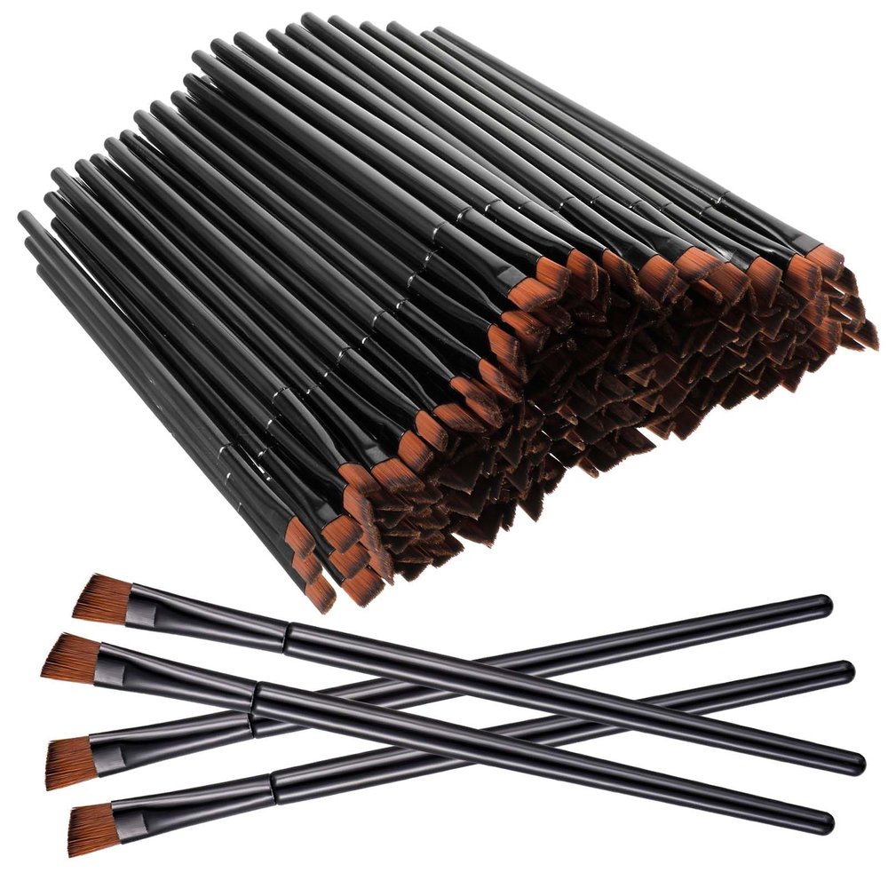 200 Pieces Disposable Angled Eyebrow Brushes Bulk,Eyeliner Brow Tint Brushes,Eye Shadow Applicator Sticks Disposable Makeup Brushes,Salon Beauty Cosmetic Make up Tool Esthetician Supplies