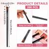 200 Pieces Disposable Angled Eyebrow Brushes Bulk,Eyeliner Brow Tint Brushes,Eye Shadow Applicator Sticks Disposable Makeup Brushes,Salon Beauty Cosmetic Make up Tool Esthetician Supplies view 2