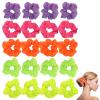 20 Pcs Neon Hair Accessories, Neon Scrunchies For Hair 80s, Neon Ponytail Scrunchies Hair Suitable for Parties, Dates, Daily Travel (Dark Rose Red, Fluorescent Green, Purple, Orange And Yellow) view 1