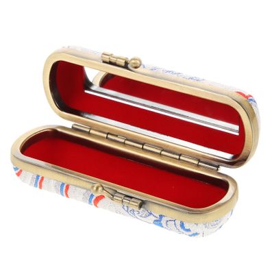 Ipetboom Retro Lipstick Organizer Case Mirror Small Lip Gloss Holder for Purse Stylish Makeup Storage for Women for Birthdays and Holidays