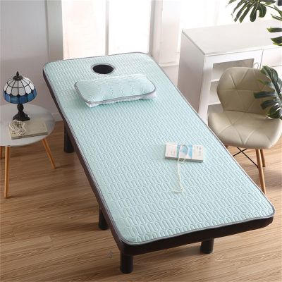 FOGVG Beauty Salon Bed Mattress Cooling Lash Bed Topper Massage Table Mattress with Breath Hole Spa Bed Accessories Spa Bed Mattress Pad Cushion Cover Square/Round/Trapezoidal Head,A,70x185cm