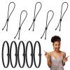 10Pcs Adjustable Hair Bands and Snap Hair Ties Set Black Elastic Curl Hair Scrunchies Long Headband for Women Curly Thick Locs Updos Bun Afro Puff Pnoytail No-Slip Design view 1