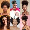 10Pcs Adjustable Hair Bands and Snap Hair Ties Set Black Elastic Curl Hair Scrunchies Long Headband for Women Curly Thick Locs Updos Bun Afro Puff Pnoytail No-Slip Design view 2