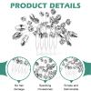 2 Pcs Bridal Hair Comb, Rhinestone Hair Comb, Silver Flower Bridal Headpieces Bride Hairs Accessories Crystal Rhinestone Hairs Accessories for Bride Bridesmaids Women Girls view 4