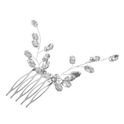 Baluue Bridal Hair Side Comb Rhinestones Elegant Leaf Design for Wedding Accessories Hair Decor for Brides and Bridesmaids
