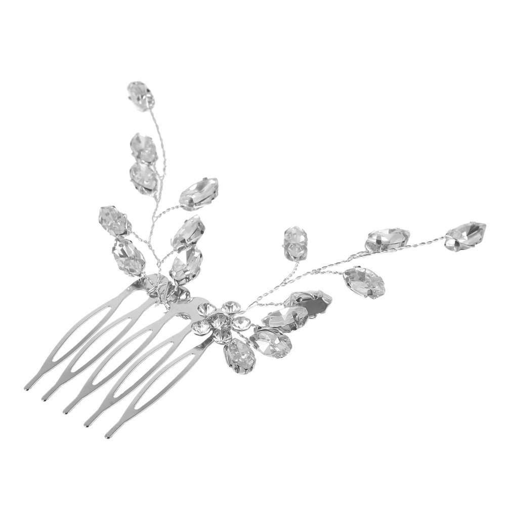 Baluue Bridal Hair Side Comb Rhinestones Elegant Leaf Design for Wedding Accessories Hair Decor for Brides and Bridesmaids