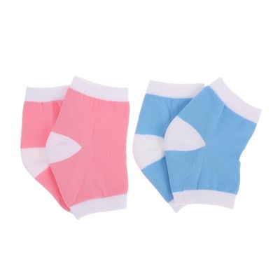FOMIYES 2 Pairs Breathable Gel Heel Socks for Men and Women Moisturizing Foot Sleeves with Moisture Wicking Mesh for Comfortable Heel Protection and Sweat Absorption