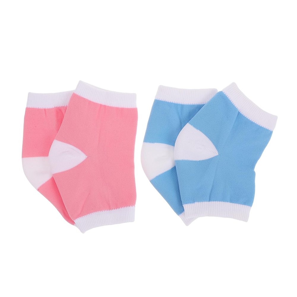 FOMIYES 2 Pairs Breathable Gel Heel Socks for Men and Women Moisturizing Foot Sleeves with Moisture Wicking Mesh for Comfortable Heel Protection and Sweat Absorption