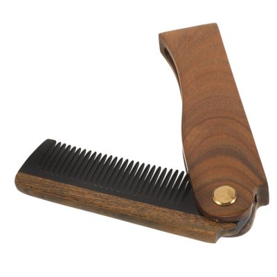 DONFAMDS Wooden Folding Beard Comb for Men Compact Travel Comb Portable Grooming Tool for and Beards Sturdy Design for Easy Storage and Use