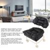 Yinhing Black Rolling Stool with Wheels, Ergonomic Backrest, Water Proof PU Leather, for Home Office Gym Salon Workshop view 2