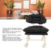 Yinhing Black Rolling Stool with Wheels, Ergonomic Backrest, Water Proof PU Leather, for Home Office Gym Salon Workshop view 3