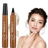 2025 Upgraded Magic Eyebrow Pencil - 3D Waterproof, Sweatproof & Long-Lasting All Day 4-Tip Microblading Brow Pen for Vivid & Hair-Like Brows Contouring & Precise Magic with 4 Fork (Light Brown) view 1