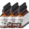 BodyJ4You Castor Oil for Eyelashes Eyebrows - 100% Pure Natural USDA Organic Cold Pressed - Hydrating Skin Hair Growth Lashes Scalp - Non-GMO Hexane Free Unrefined - Glass Bottle 1 Fl Oz (Pack of 24) view 1