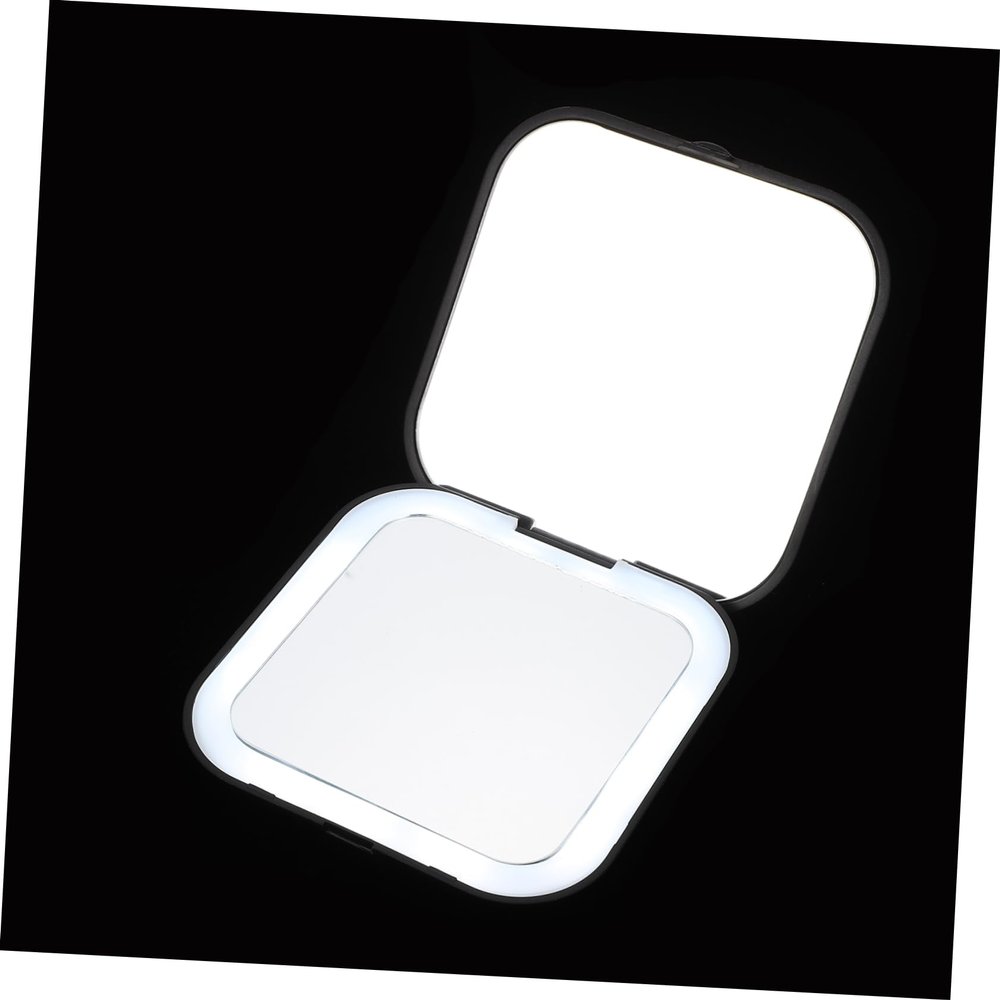 OUNONA LED Compact Folding Makeup Mirror with Brightness Lightweight Travel Mirror for Women Chic Design for Purse and Daily Use Practical and Portable