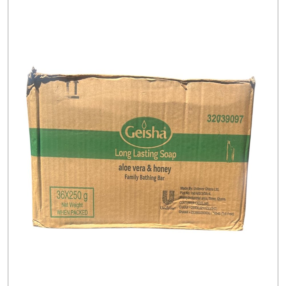 afrikaimports GEISHA LONG LASTING FAMILY BATHING BAR SOAP 36 bars soap (aloe veraand honey 250g)