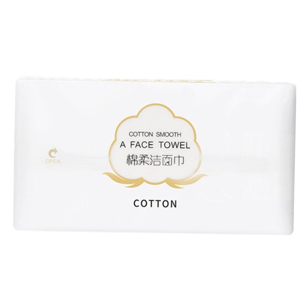 DECOMELODY 1pack Disposable Facial Towels Cotton Wet Dry Face Cleaning Cloths for Makeup Removal Travel Home Use Thickened Pattern Style