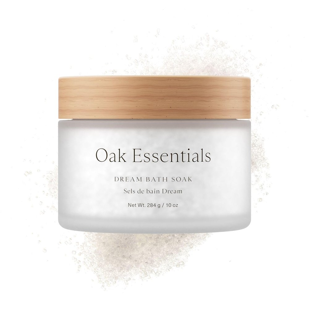 Oak Essentials Dream Bath Soak | Magnesium & European Sea Salt with Lavender, Chamomile & Geranium | Soothing, Restorative Bath Salts, 10 Oz