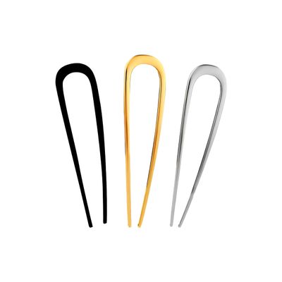 3 Pcs Metal U-Shaped Hair Pin,Strong Hold Hair Clips for Women for Updos & Twist,Secure Elegant Bun Hair Accessories (Black, Gold, Silver)