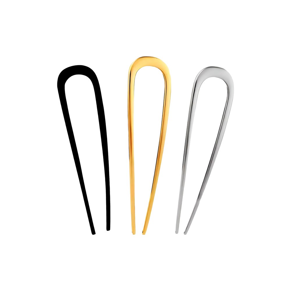 3 Pcs Metal U-Shaped Hair Pin,Strong Hold Hair Clips for Women for Updos & Twist,Secure Elegant Bun Hair Accessories (Black, Gold, Silver)