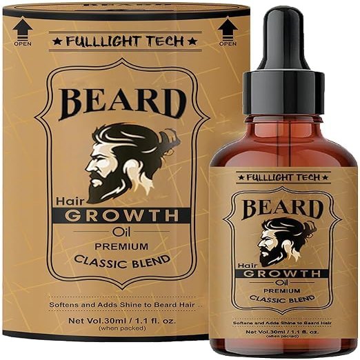 Beard Growth Oil with Castor, Argan & Jojoba Oils, 30ml, Natural Beard Care for Men