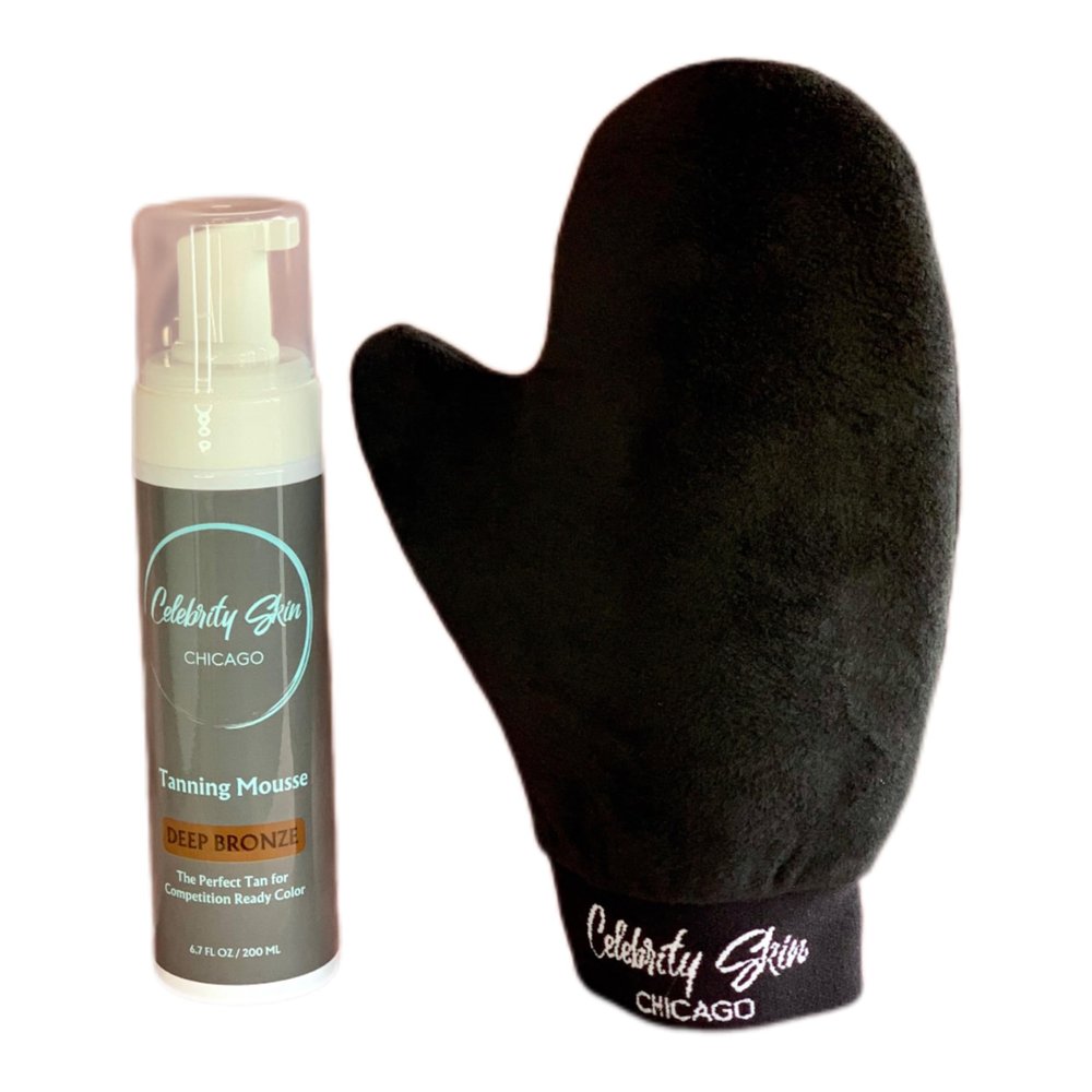 Competition Ready Deep Bronze Tanning Mousse and Mitt