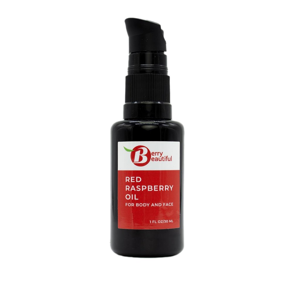Berry Beautiful Pure Red Raspberry Seed Oil 1 fl oz | Cold-Pressed, Unrefined, Extra Virgin | Grown and Pressed in Washington State