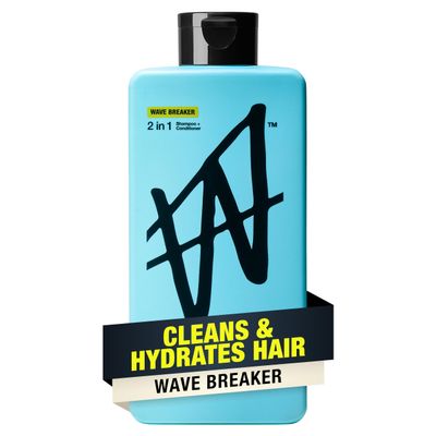 W by Jake Paul Mens 2-in-1 Shampoo and Conditioner, Full Looking Hair, Deep Clean & Hydrating, Wave Breaker Scent, 16 fl oz
