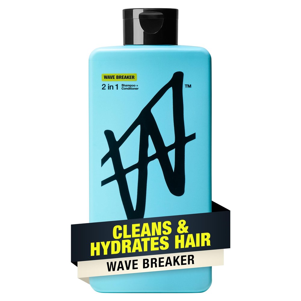 W by Jake Paul Mens 2-in-1 Shampoo and Conditioner, Full Looking Hair, Deep Clean & Hydrating, Wave Breaker Scent, 16 fl oz
