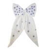 Accessory To Love All American White Hair Bow, Chiffon, Beaded Embellishments, Long Tail (White) view 1