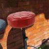 Amagogo Round Seat Cushion,for Bar Stool,Replacement Seat Top Easy Installation Comfortable Heavy Duty PU Leather Cover for SPA Salon, red view 2