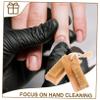 AUTSUPPL 2pcs Natural Bamboo Nail Cleaning Brush Set Double-Sided Fingernail Scrubbers for Manicure Supplies Portable Nail Cleaning Tools for Home and Salon Use view 4