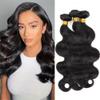 Body Wave Human Hair Bundles 16 18 20 Inch 1B Color Natural Black Bundles Human Hair 12A Unprocessed Native Virgin Hair 100/PC 3 Extensions Wet and Wavy Human Hair Extensions for Women view 1