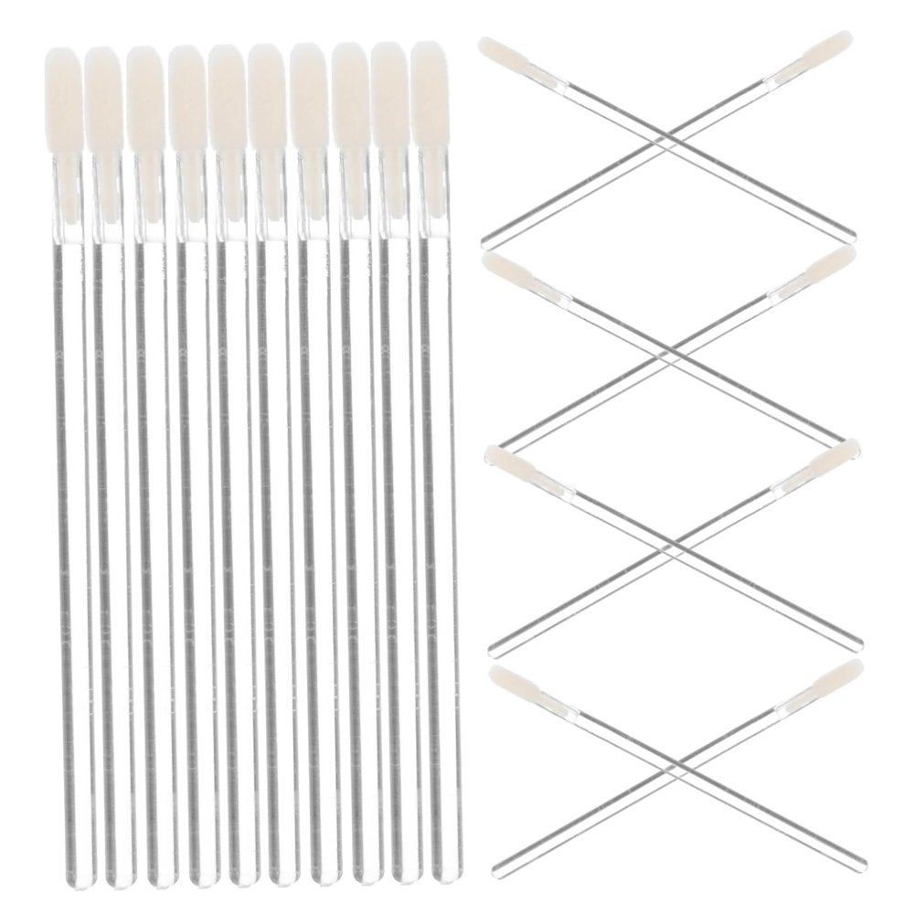 SHERCHPRY 100pcs Crystal Disposable Lip Brushes Soft Skin-friendly Applicators for Lip Gloss Balm and Makeup Application for and Travel