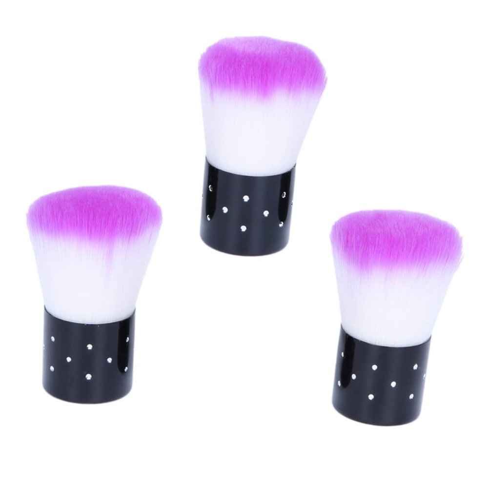 EXQUIMEUBLE 3pcs Nail Brush Makeup Brush for Nail Art Cleaning Dusters Soft Bristles for Cosmetics Professional Beauty Tool